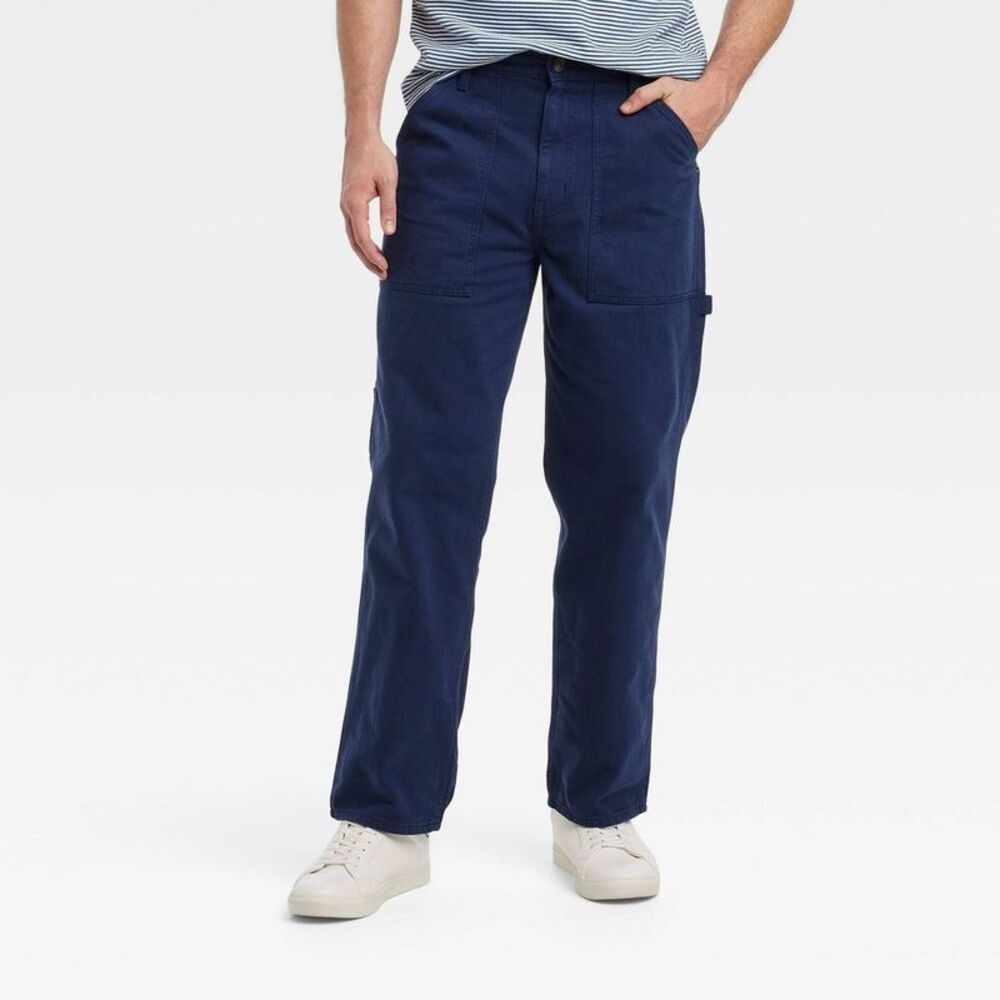 Goodfellow & Co - Men's Vintage Relaxed Straight Fit Utility Pants - Indigo